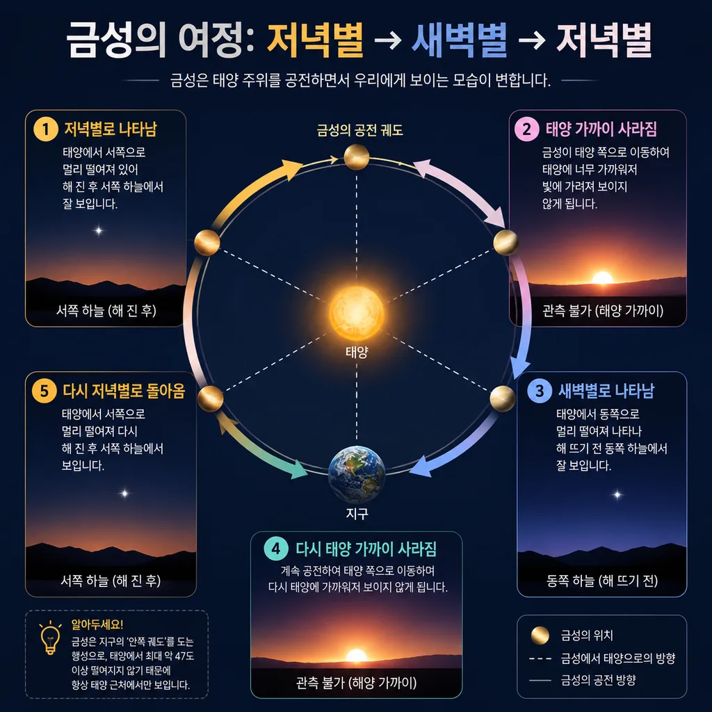 금성의 새벽별과 저녁별 순환