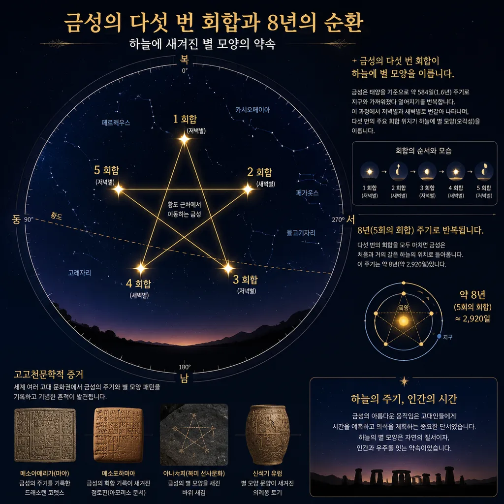 금성의 8년 주기와 다섯 번의 회합 패턴
